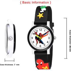 Selloria Spiderman Cartoon Kids watch Round Dial (Black)