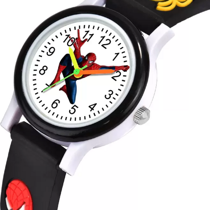 Selloria Spiderman Cartoon Kids watch Round Dial (Black)