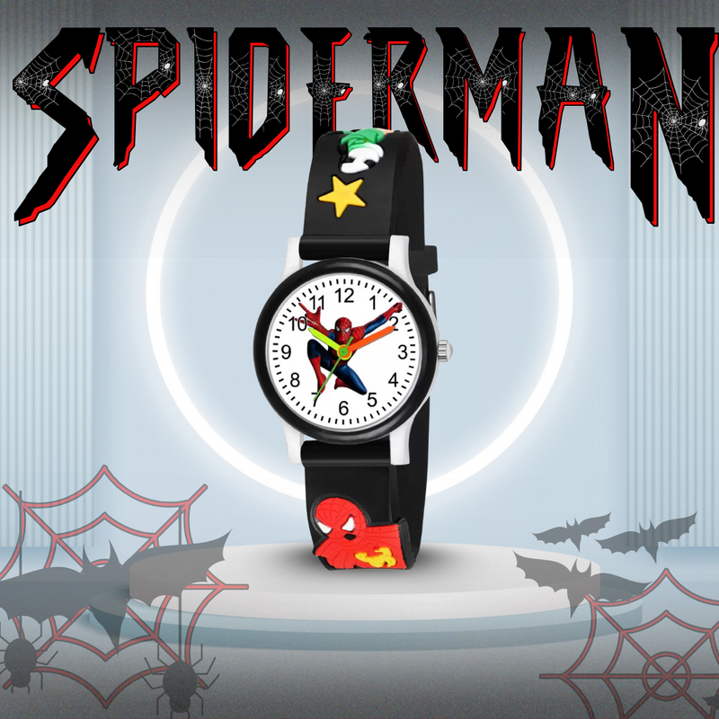 Selloria Spiderman Cartoon Kids watch Round Dial (Black)