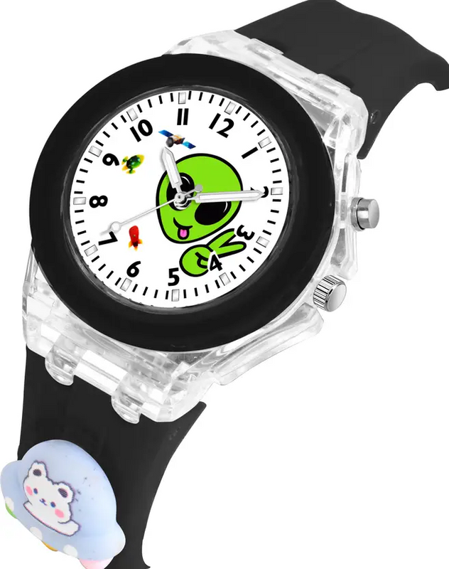 Selloria 3D Cartoon Analog Light Watch for Kids (Alien)