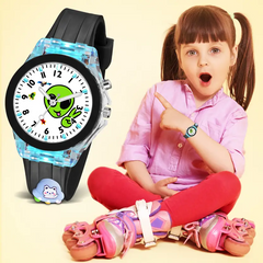 Selloria 3D Cartoon Analog Light Watch for Kids (Alien)