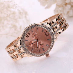 Selloria Stainless Steel Analogue Watch for Women (Rose Gold)