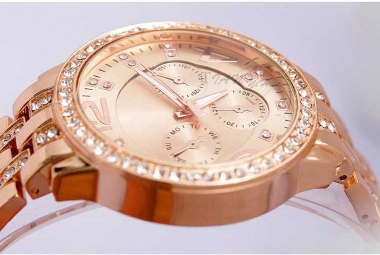 Selloria Stainless Steel Analogue Watch for Women (Rose Gold)