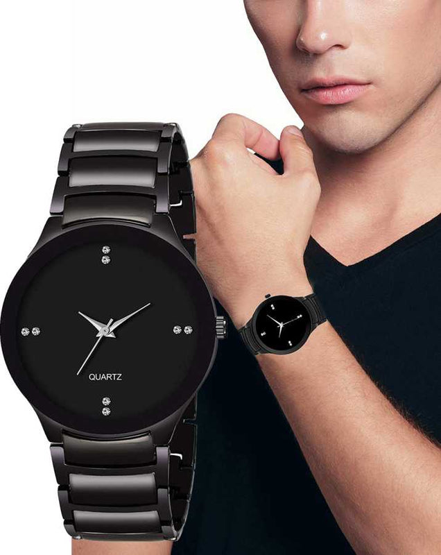 Selloria Chrona Stainless Steel Men's Analogue Watch (Black)
