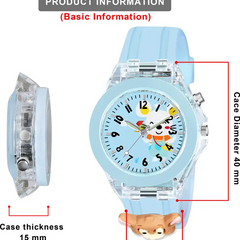 Selloria 3D Cartoon Analog Light Watch for Kids (Bear)