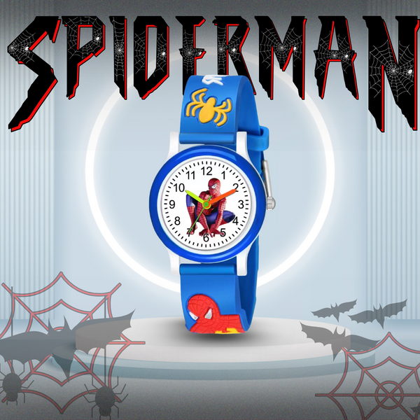 Selloria Spiderman Cartoon Kids watch Round Dial (Blue)