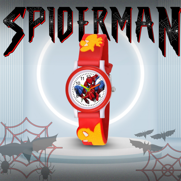 Selloria Spiderman Cartoon Kids watch Round Dial (Red)