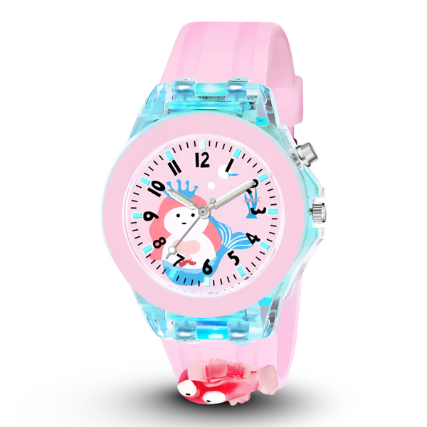 Selloria 3D Cartoon Analog Light Watch for Kids (Mermaid)