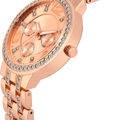 Selloria Stainless Steel Analogue Watch for Women (Rose Gold)
