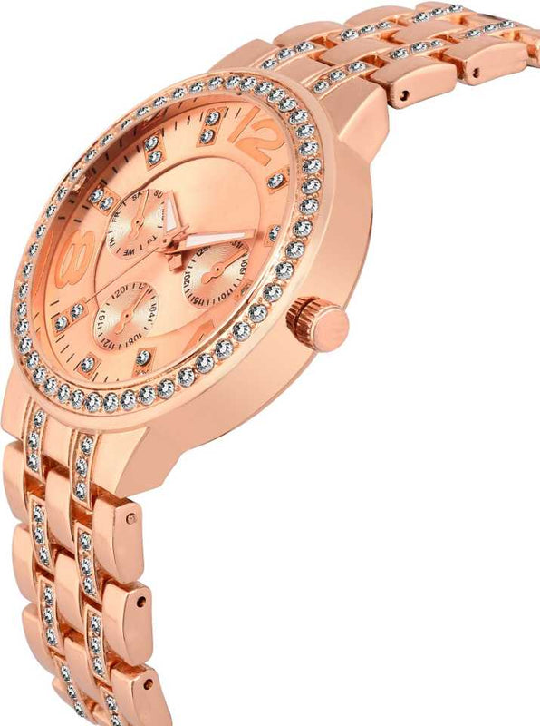 Selloria Stainless Steel Analogue Watch for Women (Rose Gold)