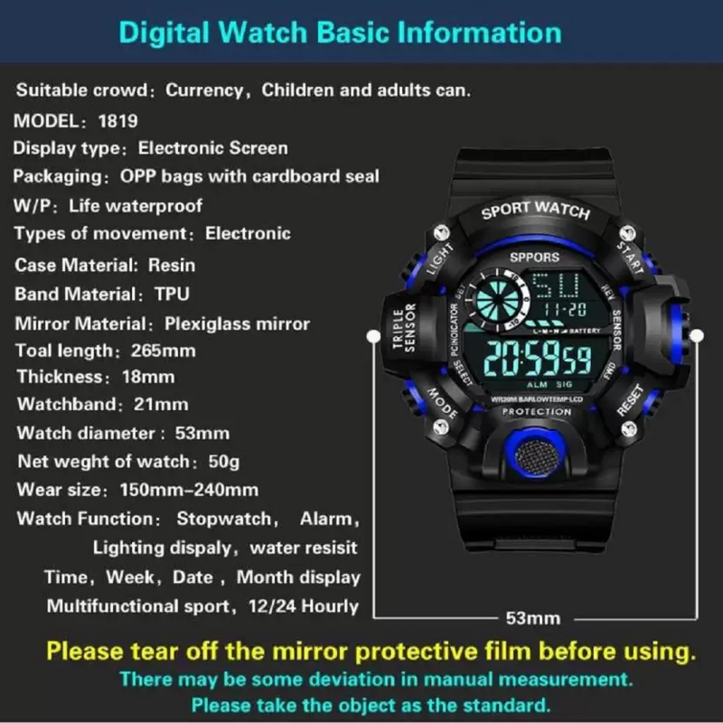 Selloria Digital watch for boys (GSBL003)