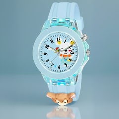 Selloria 3D Cartoon Analog Light Watch for Kids (Bear)