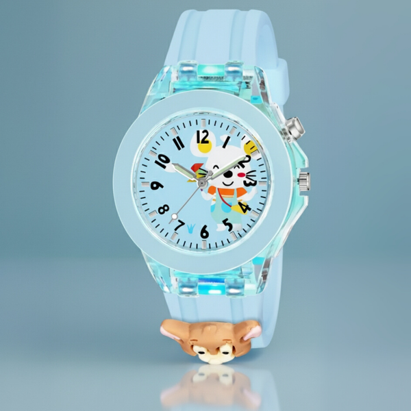 Selloria 3D Cartoon Analog Light Watch for Kids (Bear)