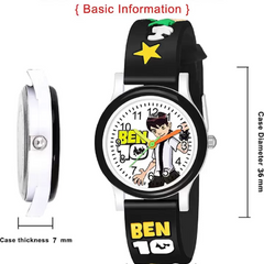 Selloria Benten Cartoon Kids watch Round Dial (Black)
