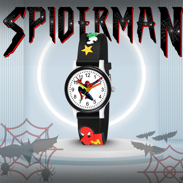 Selloria Spiderman Cartoon Kids watch Round Dial (Black)