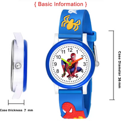 Selloria Spiderman Cartoon Kids watch Round Dial (Blue)