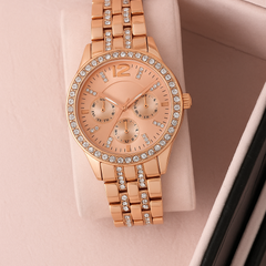 Selloria Stainless Steel Analogue Watch for Women (Rose Gold)