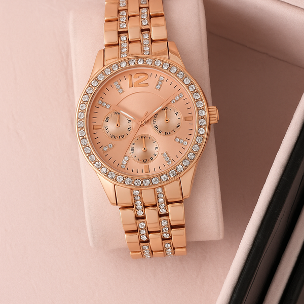 Selloria Stainless Steel Analogue Watch for Women (Rose Gold)