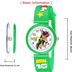 Selloria Benten Cartoon Kids watch Round Dial (Green)