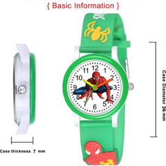 Selloria Spiderman Cartoon Kids watch Round Dial (Green)