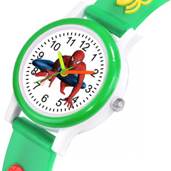 Selloria Spiderman Cartoon Kids watch Round Dial (Green)