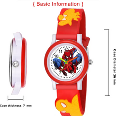 Selloria Spiderman Cartoon Kids watch Round Dial (Red)