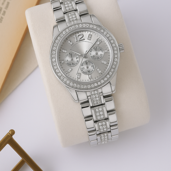Selloria Stainless Steel Analogue Watch for Women (Silver)