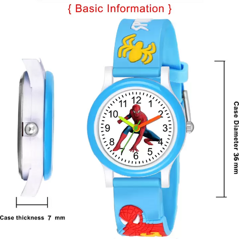Selloria Spiderman Cartoon Kids watch Round Dial (Sky Blue)