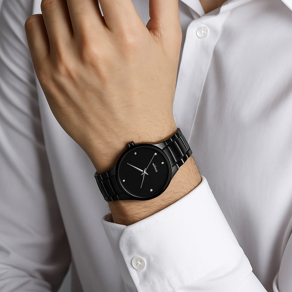 Selloria Chrona Stainless Steel Men's Analogue Watch (Black)