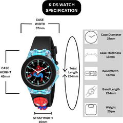 Selloria 3D Cartoon Analog Light Watch for Kids (Spiderman)