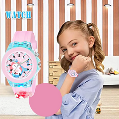 Selloria 3D Cartoon Analog Light Watch for Kids (Mermaid)
