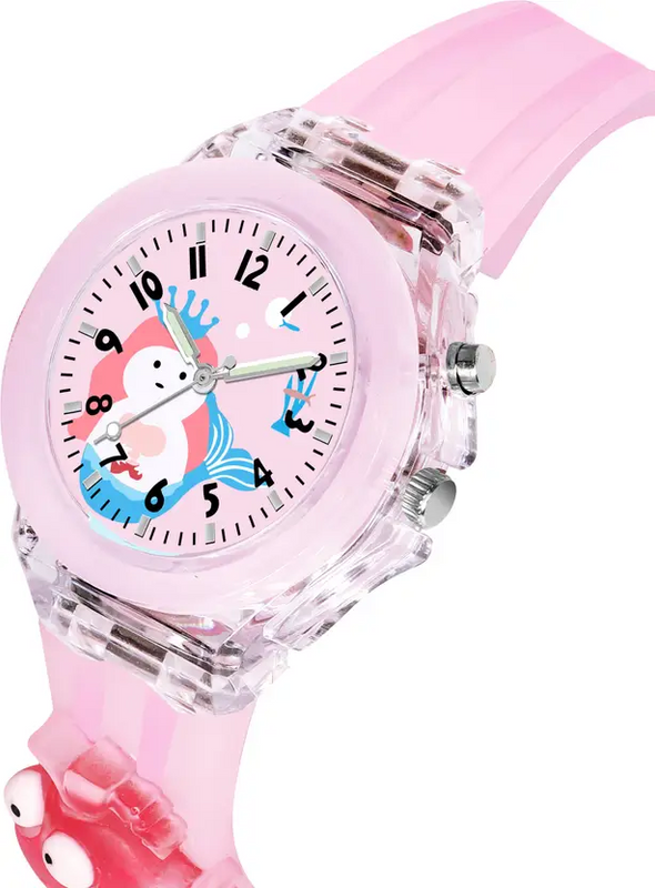 Selloria 3D Cartoon Analog Light Watch for Kids (Mermaid)