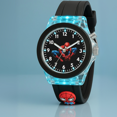 Selloria 3D Cartoon Analog Light Watch for Kids (Spiderman)